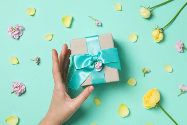 Concept of greeting, 8 march, Women's day, top view