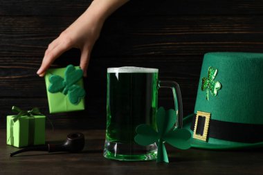Concept of St. Patrick's Day, accessories for St. Patrick's Day