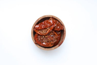 Concept of tasty food - sun-dried tomato, isolated on white background
