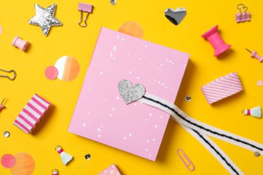 Concept of scrapbooking, scrapbooking for holiday, hobby concept, top view