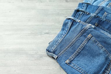 Concept of jeans, casual clothes concept, jeans as daily wear