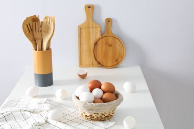 Concept of fresh and natural farm product - eggs