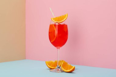 Glass of Aperol Spritz, delicious summer cocktail
