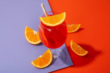 Glass of Aperol Spritz, delicious summer cocktail