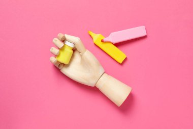 Concept of drawing and art, top view