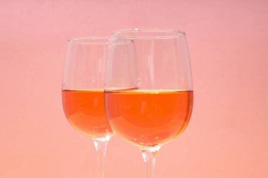 Glasses of wine, delicious alcohol drink in glasses