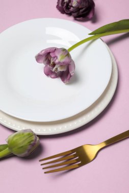 Concept of spring season beautiful table setting