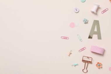 Concept of scrapbooking, scrapbooking for holiday, hobby concept, space for text