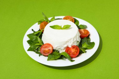 Concept of tasty dairy product - ricotta cheese clipart