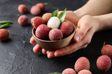 Concept of tasty and delicious exotic fruit - Lychee