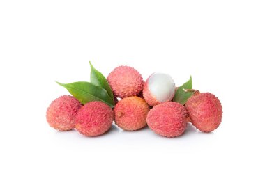 Concept of tasty and delicious exotic fruit - Lychee, isolated on white background