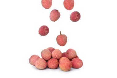 Concept of tasty and delicious exotic fruit - Lychee, isolated on white background