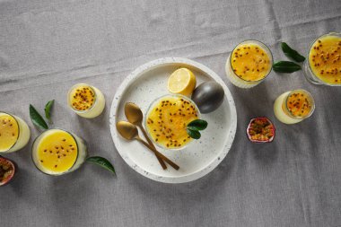Concept of delicious food - Passion fruit mousse