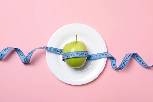 Diet Weight Loss Healthy Lifestyle Composition Measuring Tape — стоковое фото