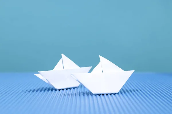 Concept Travel Adventure Paper Boats — Zdjęcie stockowe