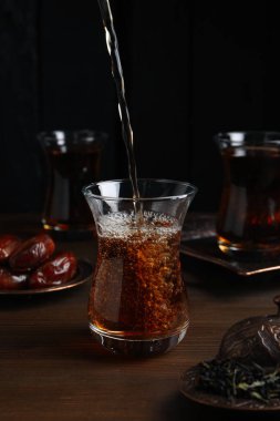 Concept of traditional turkish brewed hot drink