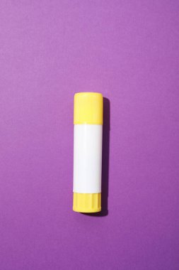 Concept of different office stationery with glue