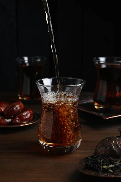 Begrip Traditioneel Turks Gebrouwen Warme Drank — Stockfoto