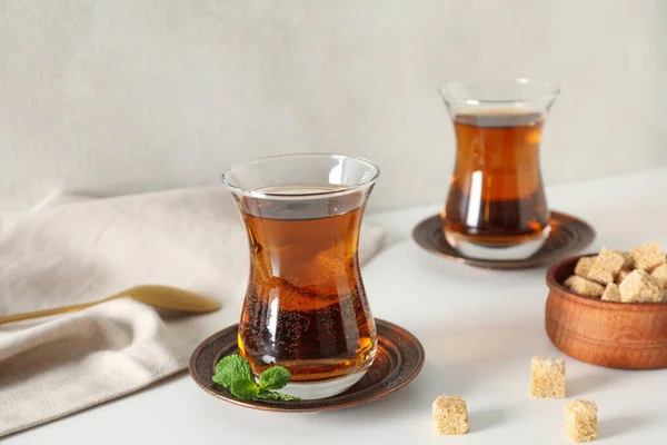 Concept Traditional Turkish Brewed Hot Drink — Photo