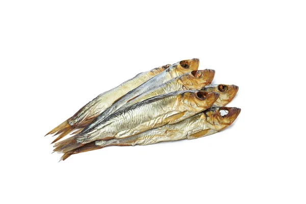 Koncept Chutného Jídla Uzené Ryby Izolované Bílém Pozadí — Stock fotografie