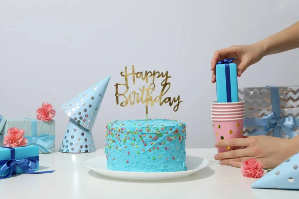 Concept Happy Birthday Τούρτα Γενεθλίων — Φωτογραφία Αρχείου