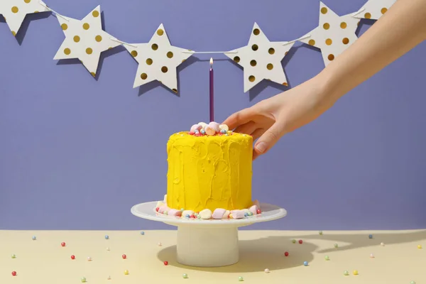 Koncept Happy Birthday Happy Birthday Cake — Stock fotografie