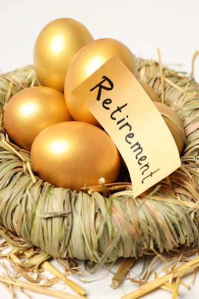 stock image Golden eggs, pension savings, investments and retirement