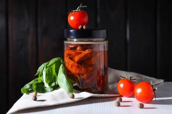Concept Tasty Food Delicious Dried Tomato —  Fotos de Stock
