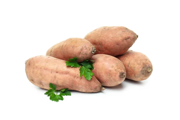 Pojęcie Warzyw Słodkie Ziemniaki Izolowane Białym Tle — Zdjęcie stockowe