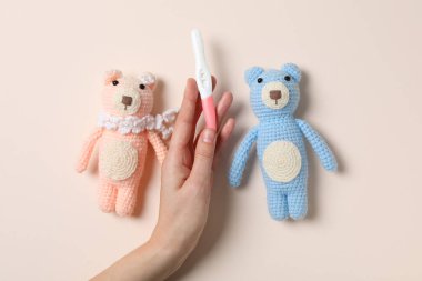 Concept of pregnancy and maternity, top view