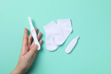 Concept of pregnancy and maternity, top view