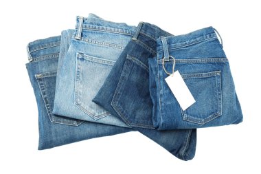 Concept of jeans, casual cloth concept, isolated on white background