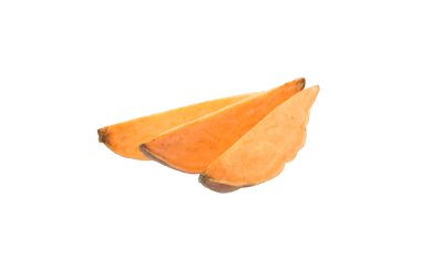 Sebze kavramı, tatlı patates, beyaz arka planda izole edilmiş.