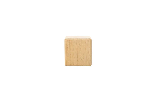 Cube Bois Blanc Pour Différents Concepts Isolé Sur Fond Blanc — Photo