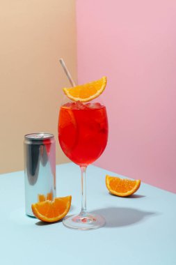 Glass of Aperol Spritz, delicious summer cocktail