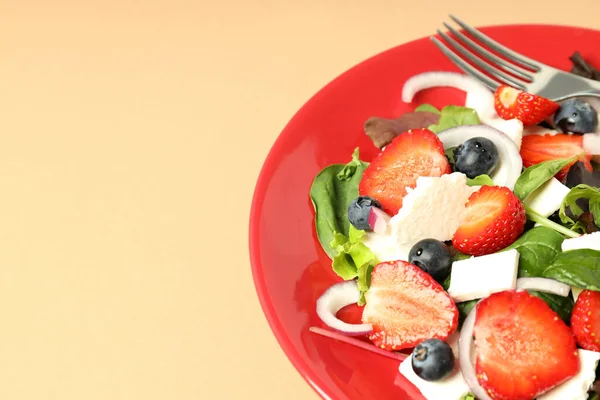 Concept Tasty Salad Salad Strawberry Space Text — Fotografia de Stock