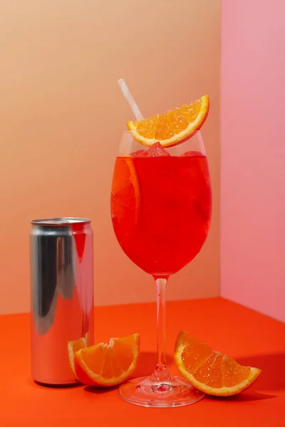 Copo Aperol Spritz Delicioso Cocktail Verão — Fotografia de Stock