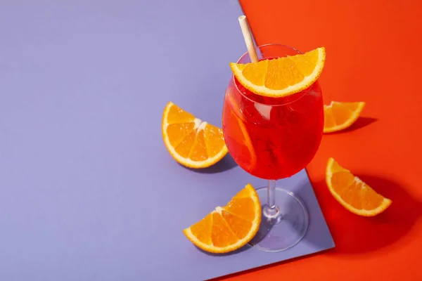 Aperol Spritz Delicious Summer Cocktail Space Text — Stok fotoğraf
