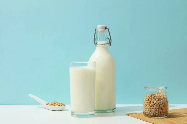 Mleko Sojowe Soja Skład Dla Zdrowej Koncepcji Żywności — Zdjęcie stockowe