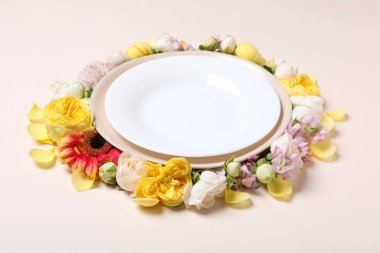 Concept of spring season beautiful table setting