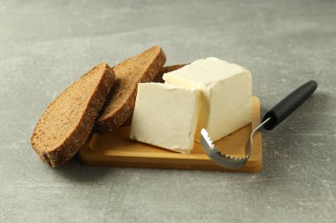 Concept of breakfast, eat food with butter