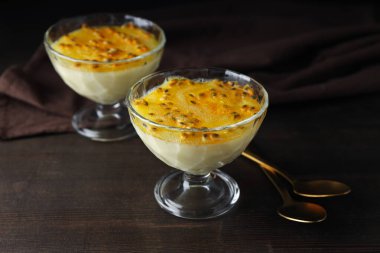 Concept of delicious food - Passion fruit mousse