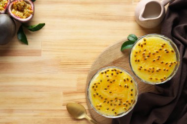 Concept of delicious food - Passion fruit mousse