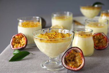 Concept of delicious food - Passion fruit mousse