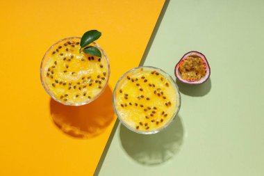 Concept of delicious food - Passion fruit mousse