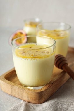 Concept of delicious food - Passion fruit mousse