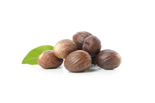 Shea Nuts Making Shea Butter Isolated White Background — Foto Stock