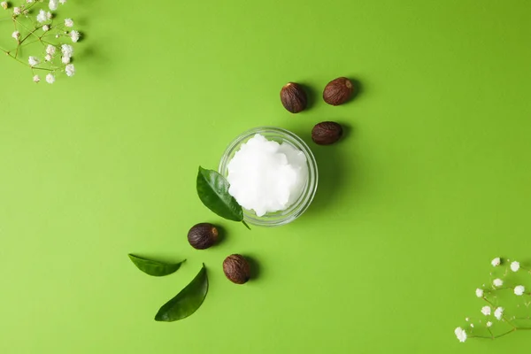 Concept Skin Care Cosmetics Shea Butter Top View — Stock Photo, Image