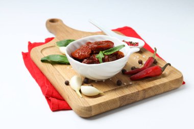 Concept of tasty food - sun-dried tomato