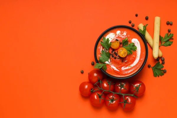 Dish Made Tomatoes Tasty Tomato Soup — Φωτογραφία Αρχείου